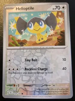 Helioptile 154/191 Reverse Holo Common Scarlet & Violet: Surging Sparks Pokemon - Image 1