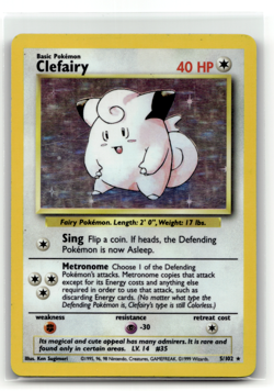 Pokemon TCG - Clefairy 5/102 - Holo Rare - Base Set Wizards - Image 1