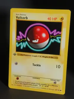 1999 Voltorb- 67/102 Base Set 1st Edition Shadowless Pokemon - Image 3