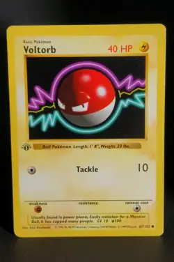 1999 Voltorb- 67/102 Base Set 1st Edition Shadowless Pokemon - Image 4