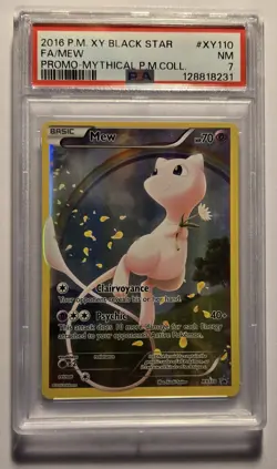 XY110 FULL ART MEW 2016 POKEMON XY BLACK STAR PROMO MYTHICAL COLLECTION PSA 7 - Image 1