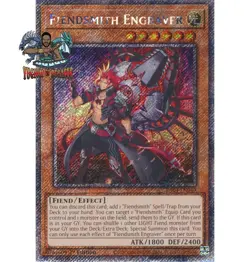 Yugioh! 1x Fiendsmith Engraver RA04-EN049 Platinum Secret Rare 1st Ed NM - Image 1