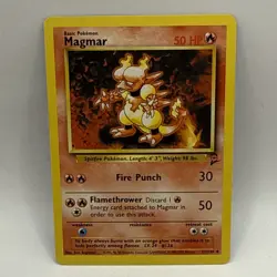 Pokemon TCG Magmar Base Set 2 51/130 Regular Unlimited Uncommon LP Tcg Card - Image 1