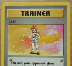 Lass 104/130 Rare Non-Holo Base 2 Set Pokemon Trainer Card NM/LP - Image 2