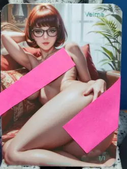 1/1 Only 1 Made Velma Sofa F/N Scooby Doo Lonestar Customs Topless Waifu Card - Image 1
