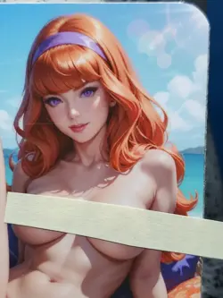 1/1 Only 1 Made Daphne Scooby Doo F/N NSFW Lonestar Customs Topless Waifu Card - Image 3