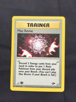 Pokemon Cards: Gym Challenge 1st Edition Uncommon: Max Revive 117/132 - Image 1