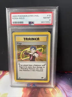 Pokemon TCG Koga Gym Challenge Trainer Holo Card 19/132 PSA 8 NM-MT - Image 1