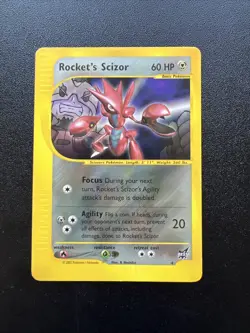 Pokemon TCG Rocket’s Scizor 2002 Best of Game Promo Card NM/LP Team Rocket RARE - Image 1