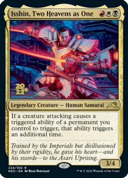 1 x Isshin, Two Heavens as One - Foil - Prerelease Promo - Kamigawa: Neon Dynast - Image 1