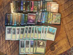 Magic the Gathering TCG Lot of Foil Full Art and Old Lands, Total in Description - Image 1