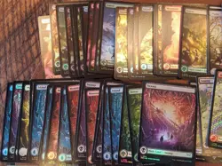 Magic the Gathering TCG Lot of Foil Full Art and Old Lands, Total in Description - Image 2