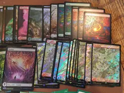 Magic the Gathering TCG Lot of Foil Full Art and Old Lands, Total in Description - Image 3