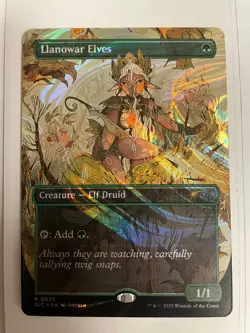 HALO FOIL Llanowar Elves MTG Encyclopedia Of Magic Secret Lair NM - Image 1
