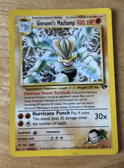Giovanni's Machamp 6/132 Gym Challenge Holo Pokemon LP - Image 1