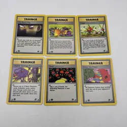 VTG POKEMON TEAM ROCKET TRAINER LOT OF 6 - 5 First Editions Non Holo LP - Image 1