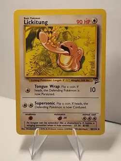 Lickitung 48/130 Uncommon Base Set 2 Pokemon TCG MP Vintage - Image 1