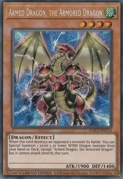 YUGIOH ARMED DRAGON , THE ARMORED DARGON SECRET RARE HAC1-EN173 - Image 1