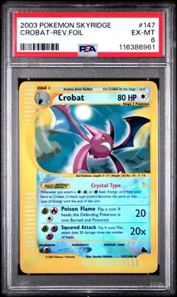 CROBAT E-Card Skyridge Reverse Holo Crystal #147 PSA 6 Vintage Pokemon - Image 1