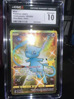 CGC Pristine 10 Mew 2021 Celebrations 025/025 Ultra Rare,Holo Pokemon Card - Image 1