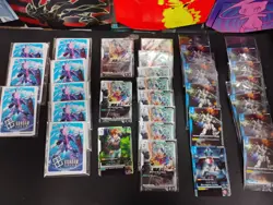 LOT of gundam pre release cards and Sleeves- read- - Image 1