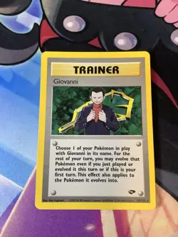 Pokemon TCG Gym Challenge Unlimited Giovanni Holographic Card 18/132 SWIRL - Image 1