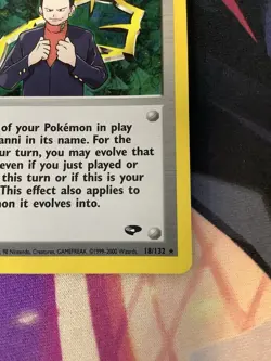 Pokemon TCG Gym Challenge Unlimited Giovanni Holographic Card 18/132 SWIRL - Image 2