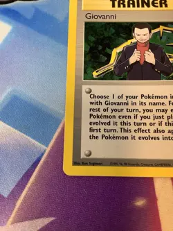 Pokemon TCG Gym Challenge Unlimited Giovanni Holographic Card 18/132 SWIRL - Image 5
