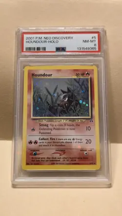 Pokemon TCG Houndour 5/75 Holo Rare Card PSA 8 NM-MT 2001 Neo Discovery - Image 1