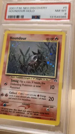Pokemon TCG Houndour 5/75 Holo Rare Card PSA 8 NM-MT 2001 Neo Discovery - Image 2