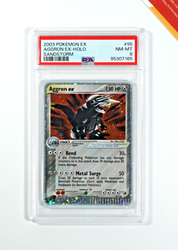 Pokemon PSA 8 Aggron Ex #95 Holo Sandstorm 2004 English - Image 1