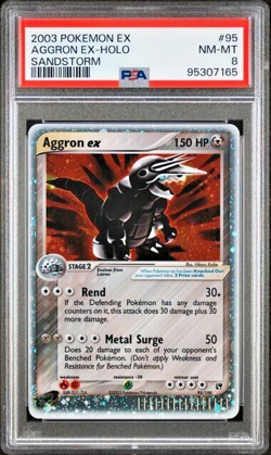 Pokemon PSA 8 Aggron Ex #95 Holo Sandstorm 2004 English - Image 2