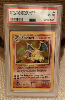 1999 POKEMON Base Set Unlimited #4 CHARIZARD-HOLO PSA 6 Excellent - Mint - Image 1