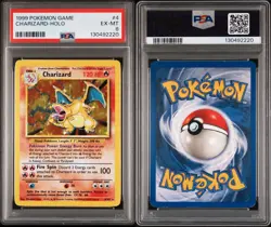1999 POKEMON Base Set Unlimited #4 CHARIZARD-HOLO PSA 6 Excellent - Mint - Image 2