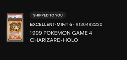 1999 POKEMON Base Set Unlimited #4 CHARIZARD-HOLO PSA 6 Excellent - Mint - Image 4