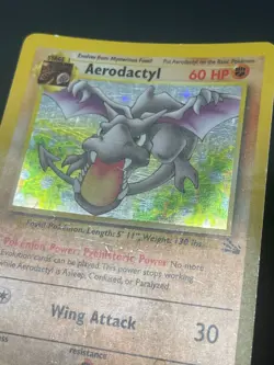 Aerodactyl 1/62 Unlimited Holo Rare WotC Pokemon Fossil - Image 3