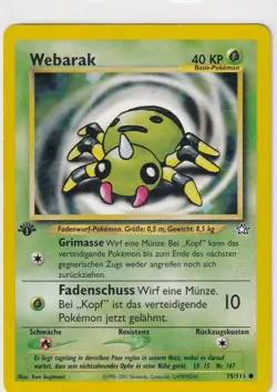 Pokemon Karte Neo Genesis Nr. 75/111 Webarak First Edition deutsch - Image 1