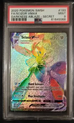 2020 POKEMON SWORD & SHIELD DARKNESS ABLAZE #193 FA/SCIZOR VMAX DARKNESS PSA 9 - Image 1