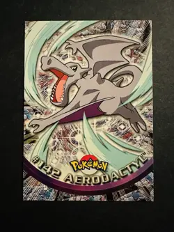 Pokemon Topps Series 3 Blue Logo Non Holo #142 Aerodactyl - Image 1