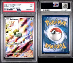 Pokemon PSA 9 Bulbasaur #143 Illustration Rare Corona Astrale 2024 Italiano - Image 3