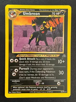 Umbreon 32/75 Rare Unlimited NON-holo Pokemon Neo Discovery - Image 1