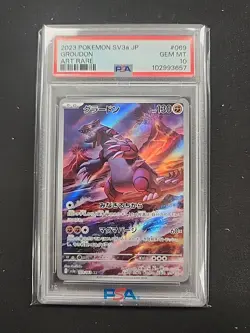 2023 Pokemon Japanese Groudon Art Rare PSA 10 69/62 - Image 1