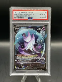 2021 Pokemon Sword & Shield Chilling Reign #170 Galarian Articuno V PSA 10 - Image 1