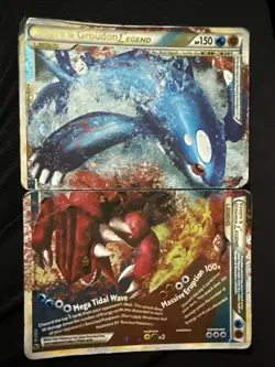 Pokemon TCG Kyogre & Groudon LEGEND (Both Halves) Undaunted 87+88/90 Holo - Image 1