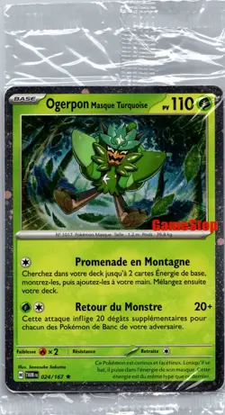 Ogerpon Masque Turquoise Pokemon GameStop Promo 024/167 FR Sealed Holo Exclusive - Image 1