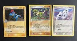 Pokemon Delta Species / EX Lot (Croconaw, Breloom, Aron) Damaged- - Image 1