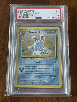 2000 Pokemon Neo Genesis #2 Azumarill Holo PSA 9 - Image 1