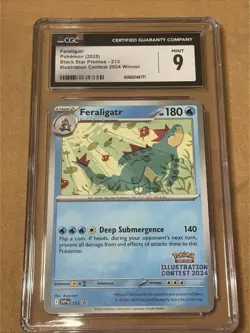 Pokemon CGC Mint 9 Feraligatr #213 PROMO Illustration Contest 2024 - Image 1