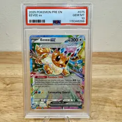 2025 Pokemon Prismatic Evolutions 75/131 Eevee ex PSA 10 GEM MINT Graded Card - Image 1