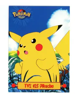 Pokemon Card - Pikachu TV2 - Blue Logo - Topps Series 1 - Image 1